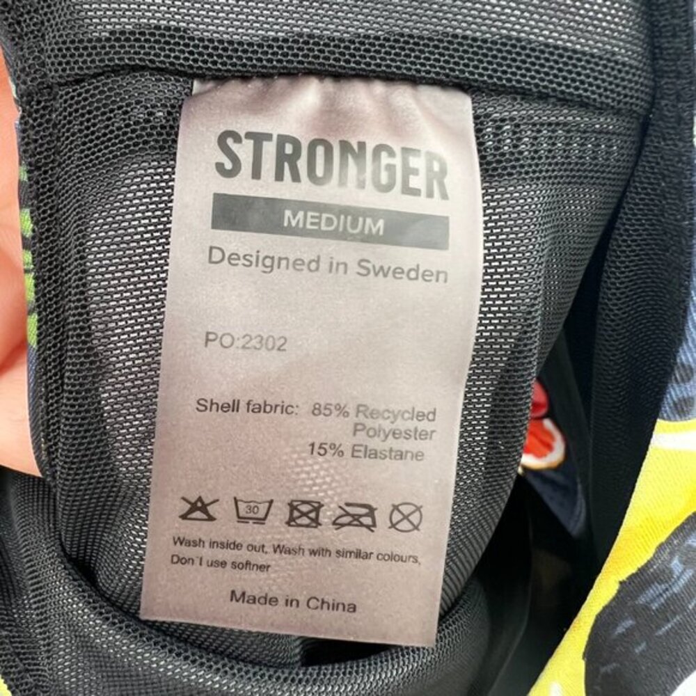 Stronger label sports bra workout top fruit escape ordinary FUNKY loud fun M - Picture 9 of 11